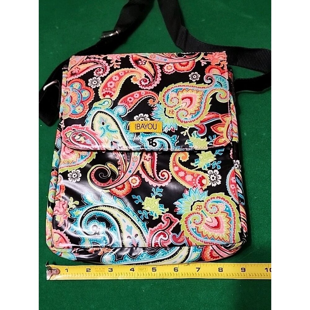 Hadiki Bayou Paisley Sling Crossbody Purse Shoulder Bag Adjustable Strap EUC - Picture 14 of 16